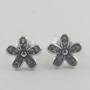 Pandora Dazzling Daisy Stud Earrings – Sterling Silver (A24)